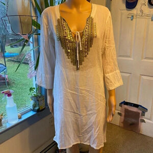 YB Yuka Beach  100% Cotton Cover up top Women size M